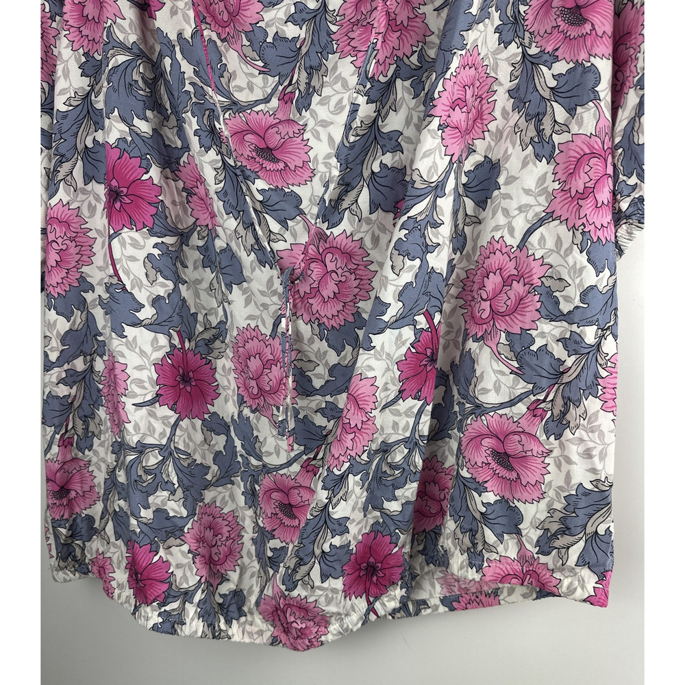 ✨2/$20 Torrid Challis Peasant Blouson Sleeve Top Floral Sheer Chiffon Plus Sz 4X - Picture 4 of 11
